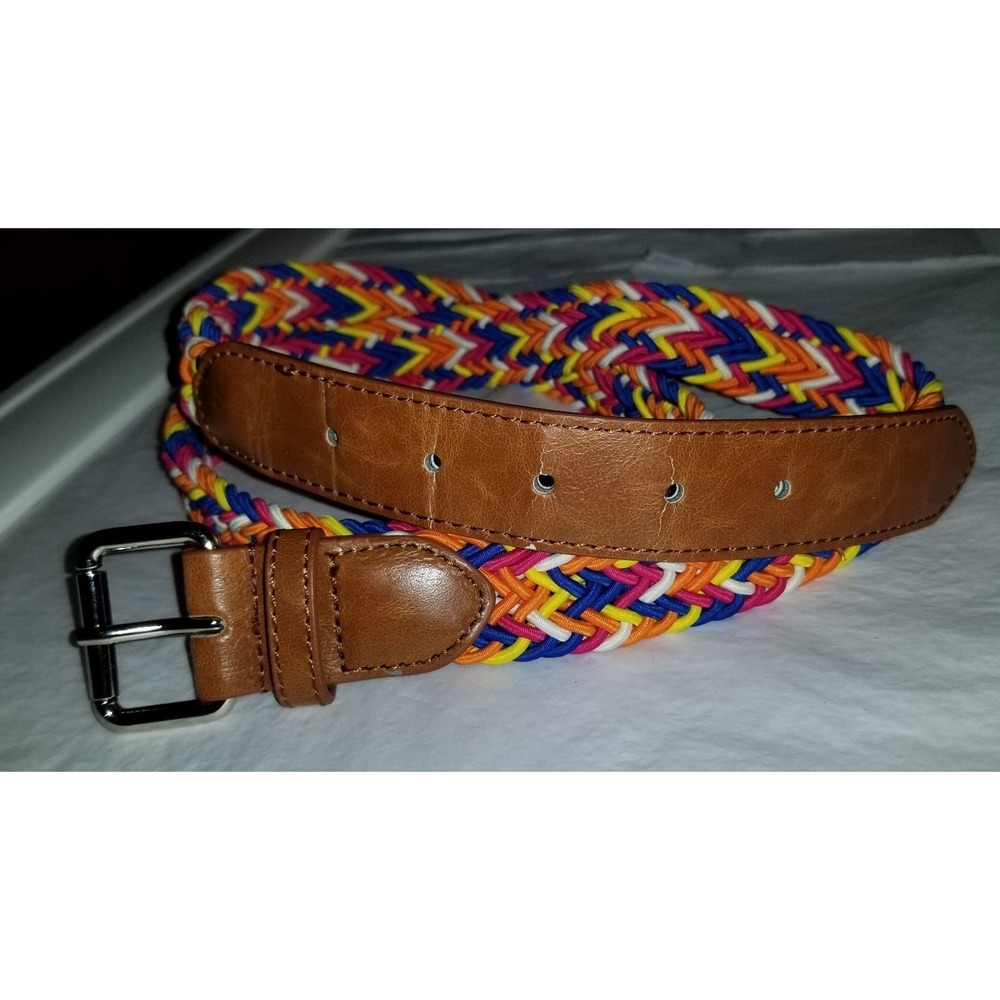 Braided Elastic Women's‎ Belt Multicolor Women's ~48" Vintage-look Stretch.    5